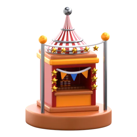 Game Stand 3 D Circus Icon 3D Icon