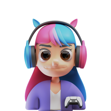 Gamer Girl  3D Icon