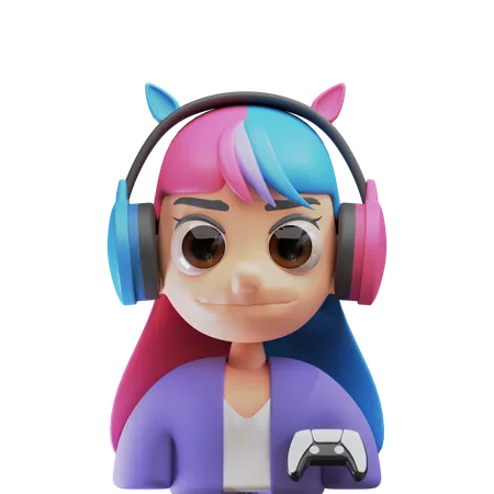 Gamer Girl  3D Icon