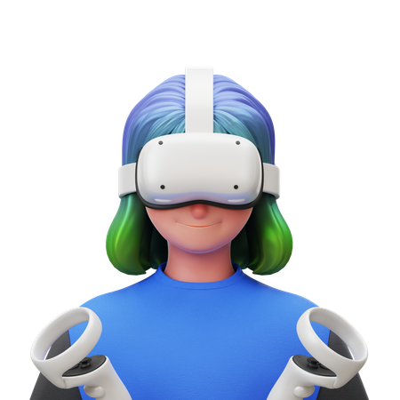 Gamer Woman  3D Icon