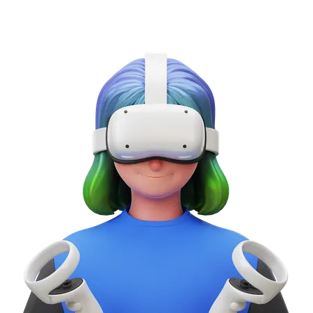 Gamer Woman  3D Icon