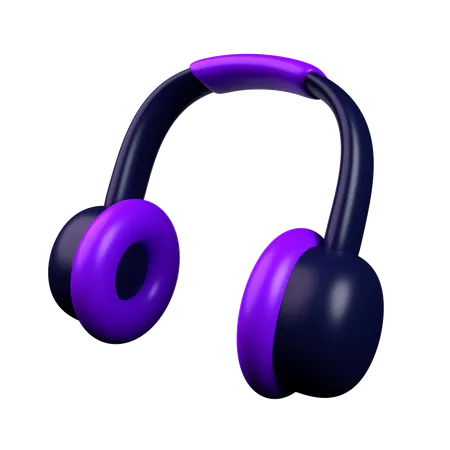 Gaming Headphone 3 D Illustration Dark Purple Theme 3D Icon