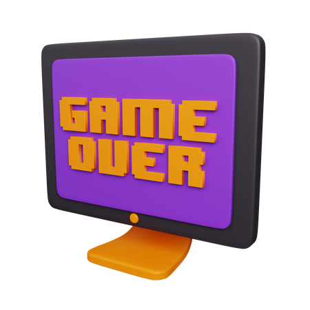 Gaming Monitor Game Over  3D Icon