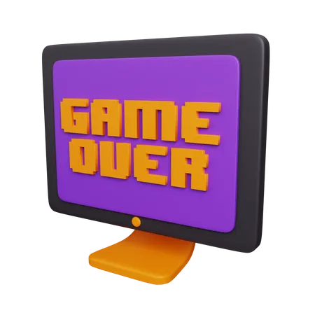 Gaming Monitor Game Over  3D Icon