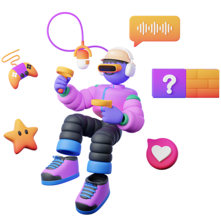 게임 팟캐스트  3D Illustration
