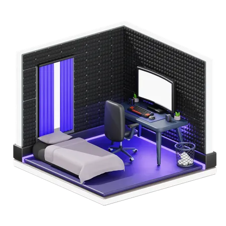 Gaming Room  3D Illustration