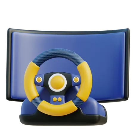 Gaming Steering Wheel  3D Icon