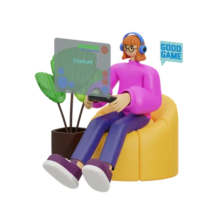 Gaming to Life at Home  3D Illustration