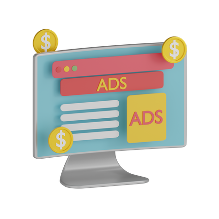 Ganar dinero con anuncios  3D Icon