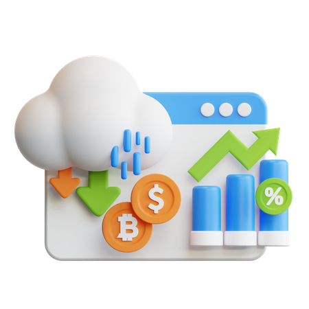 Beneficio financiero en línea  3D Icon