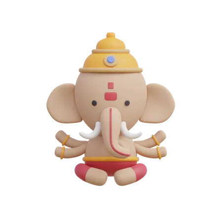 Ganesh  3D Illustration