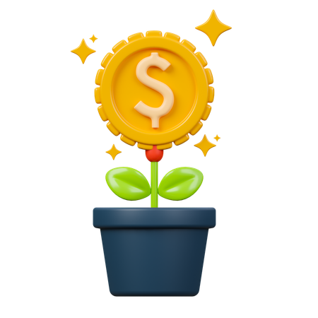 Ganho de investimento financeiro  3D Icon