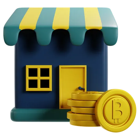 Ganhos da Crypto Storefront  3D Icon