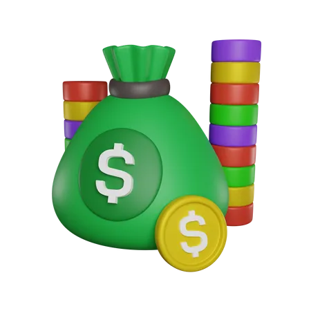 Ganhos em dinheiro  3D Icon