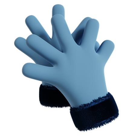 Gants bleus d'hiver  3D Icon