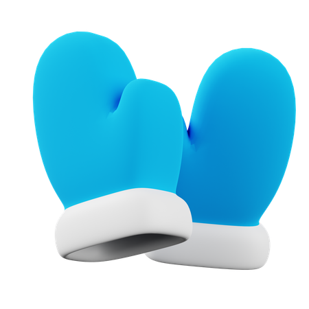 Gants d'hiver bleus  3D Icon