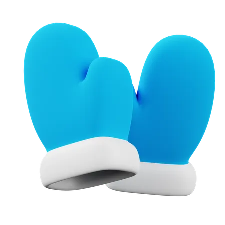 Gants d'hiver bleus  3D Icon