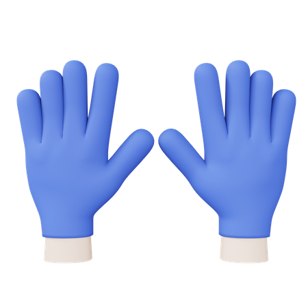 Gants en caoutchouc bleu  3D Icon