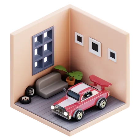 Garage  3D Illustration