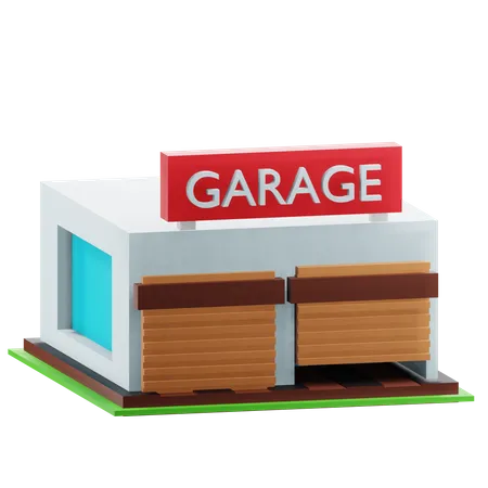 3 D Garage Illustration With Transparent Background 3D Icon