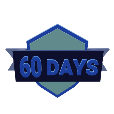 60 dias de garantia de devolução do dinheiro  3D Icon