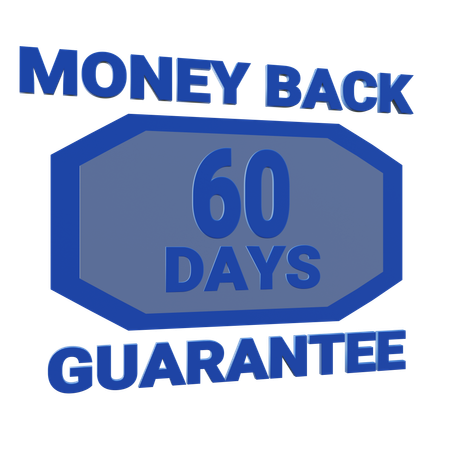 60 dias de garantia de devolução do dinheiro  3D Icon