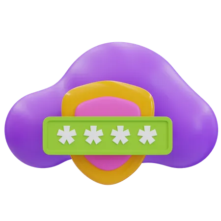 Garantizar la seguridad de los datos con la protección de contraseñas en la nube  3D Icon