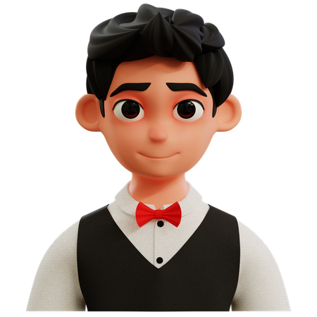 Avatar de garçom  3D Icon