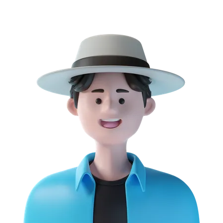 Garçon avec un chapeau  3D Icon