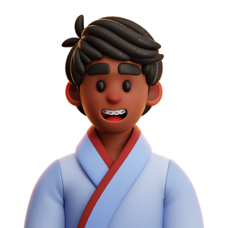 Garçon avec kimono  3D Icon