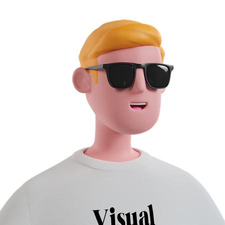 Garçon avec des lunettes  3D Icon