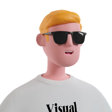 Garçon avec des lunettes  3D Icon