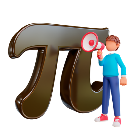 Garçon avec mégaphone avec Pi  3D Icon