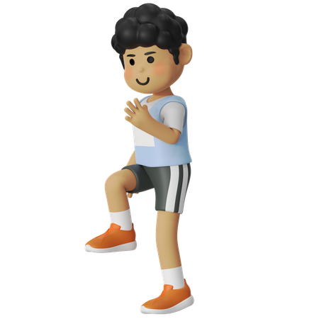 Garçon courant pour un exercice de marche  3D Icon