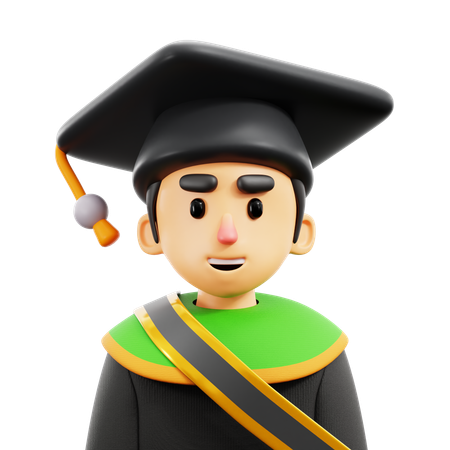 Garçon diplômé  3D Icon