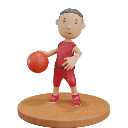 Garçon dribblant au basket  3D Icon