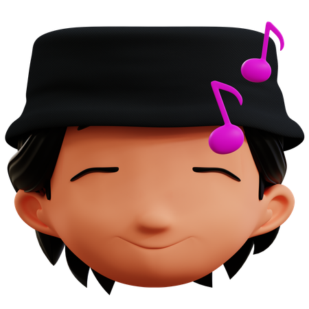 Garçon écoutant de la musique emoji  3D Icon