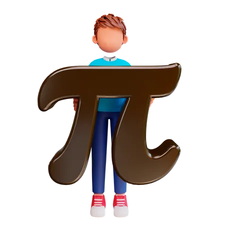 Garçon étudiant pi  3D Illustration