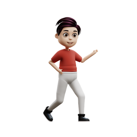Garçon étudiant s'amusant  3D Icon