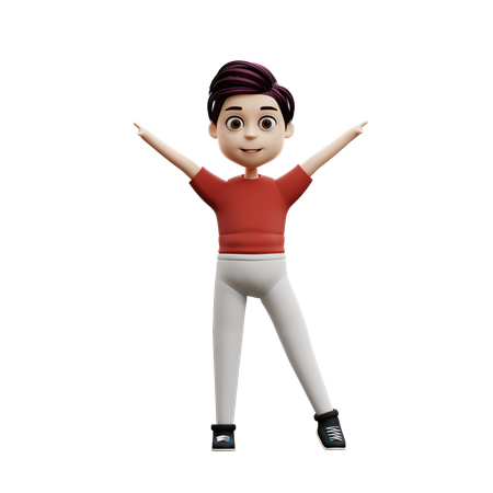Garçon étudiant s'amusant  3D Icon