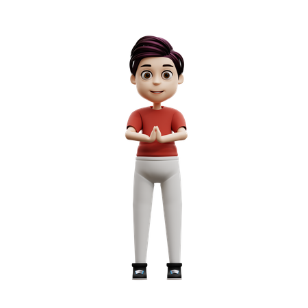 Garçon étudiant s'amusant  3D Icon