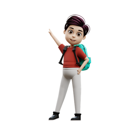Garçon étudiant s'amusant  3D Icon