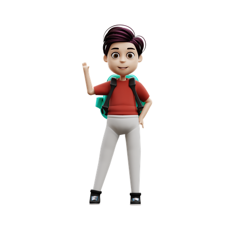 Garçon étudiant s'amusant  3D Icon