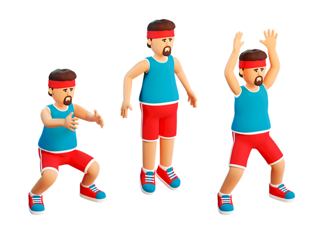 Garçon faisant de l'exercice  3D Icon