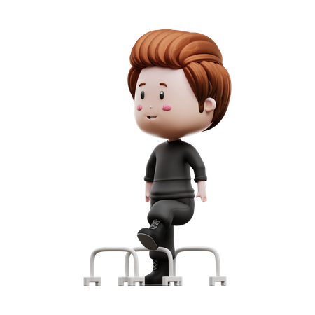 Garçon faisant des exercices d'agilité  3D Icon