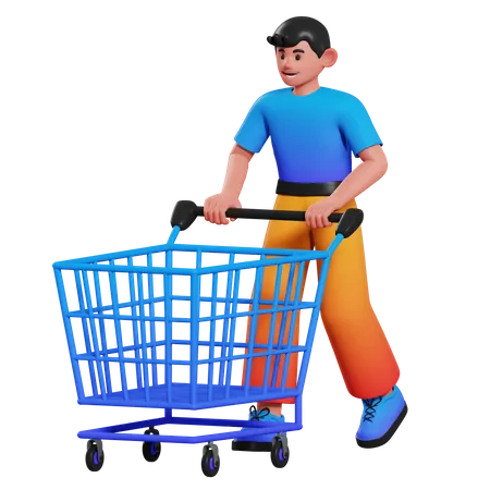 Garçon faisant du shopping  3D Illustration