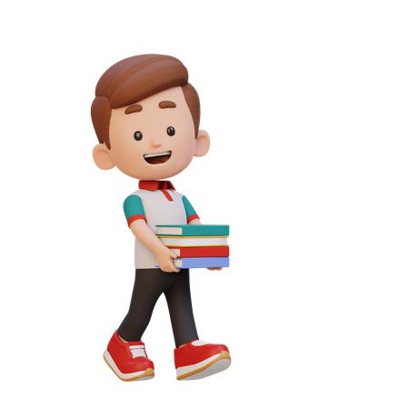 Garçon heureux tenant un livre  3D Icon