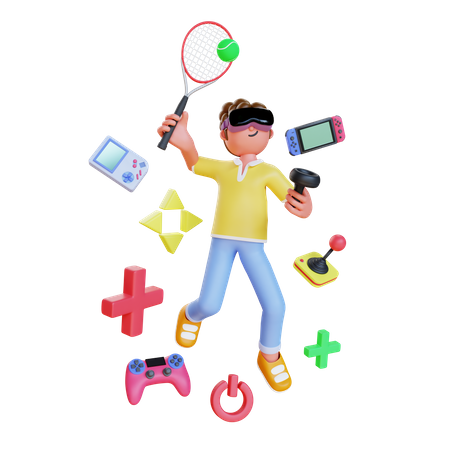 Garçon jouant à un jeu  3D Icon