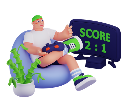 Garçon jouant à un jeu  3D Icon