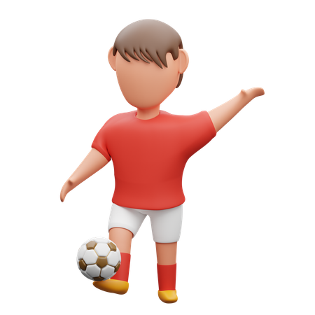 Garçon jouant au football  3D Icon